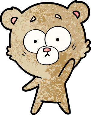 Bir insan tarafından çizilmiş bir çizgi film karakteri.