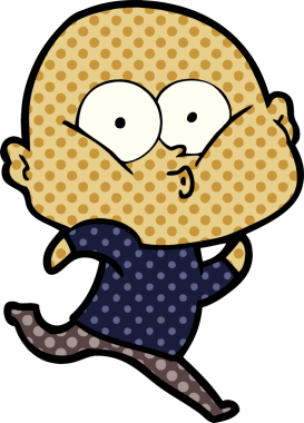 Bir insan tarafından çizilmiş kel bir adam.