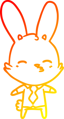 Bir insan tarafından çizilmiş meraklı bir tavşan çizgi filmi.