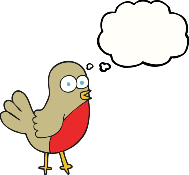 Bir insan tarafından çizilmiş serbest çizim baloncuk Robin çizgi filmi