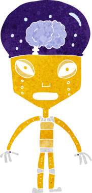 Bir insan tarafından çizilmiş garip robot.