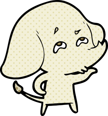 Bir insan tarafından çizilmiş karikatür fili