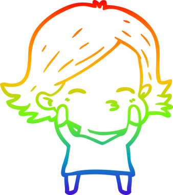 gökkuşağı gradyan çizimi bir insan tarafından çizilmiş bir karikatür kadın