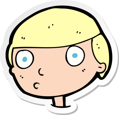 Bir insan tarafından çizilmiş çizgi film çocuğu çıkartması.