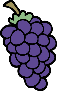 Bir insan tarafından çizilmiş bir demet üzüm.