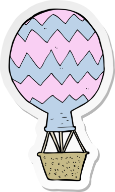 Bir insan tarafından çizilmiş sıcak hava balonu çıkartması.