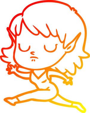 Bir insan tarafından çizilmiş çizgi film karakteri bir elf kızı çizimi