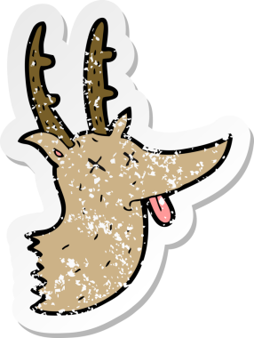 Bir insan tarafından çizilmiş karikatür geyik kafası.