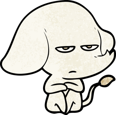 Bir insan tarafından çizilmiş kızgın bir fil.