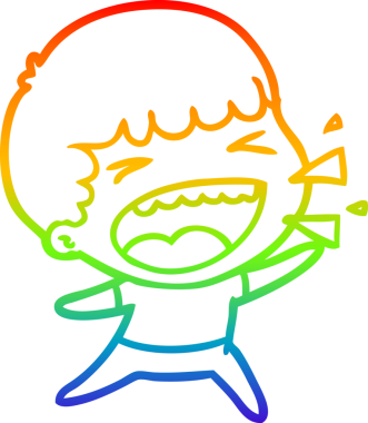 Gökkuşağının gradyan çizimi bir insan tarafından çizilmiş gülen bir adamın çizimi.