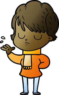 Bir insan tarafından çizilmiş karikatür kadın.