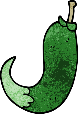 Bir insan tarafından çizilmiş kırmızı biber karalaması.