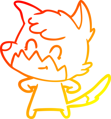 Bir insan tarafından çizilmiş, karikatür, arkadaş canlısı tilki çizimi.