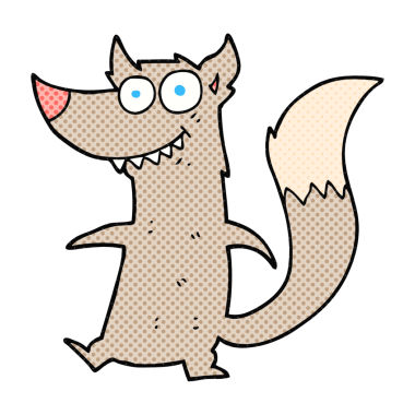 Bir insan tarafından çizilmiş serbest çizim küçük kurt.