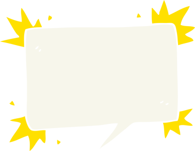 Bir insan tarafından çizilmiş konuşma baloncuğu sembolünün düz renk çizimi