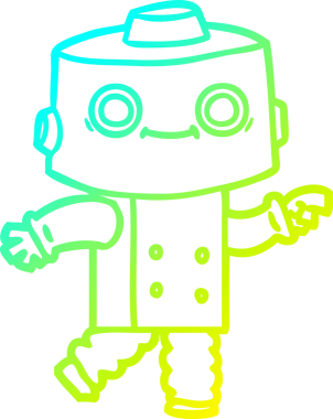 Bir insan tarafından çizilmiş soğuk gradyan robot çizimi