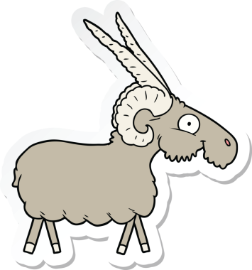 Bir insan tarafından çizilmiş bir keçinin çıkartması.