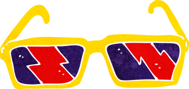 bir insan tarafından çizilmiş güneş gözlüğü.