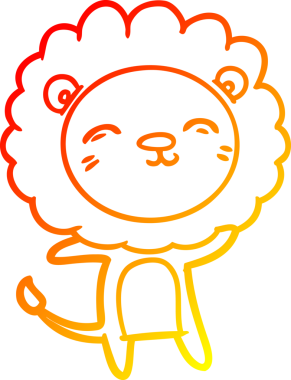 Bir insan tarafından çizilmiş karikatür aslanının sıcak çizgi çizimi