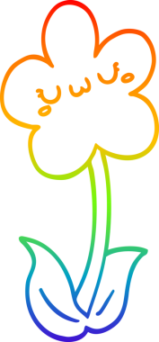 gökkuşağı gradyan çizimi bir insan tarafından çizilmiş bir karikatür çiçeği