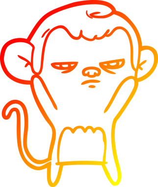 Bir insan tarafından çizilmiş çizgi film maymunu çizimi