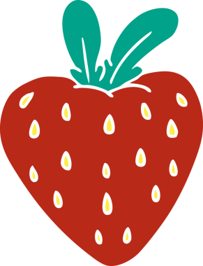 Bir insan tarafından çizilmiş taze bir çileğin karalaması.