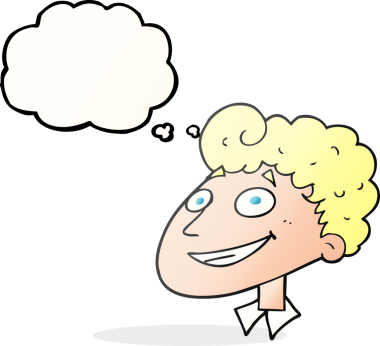 Bir insan tarafından çizilmiş serbest çizim balon karikatürü mutlu adam