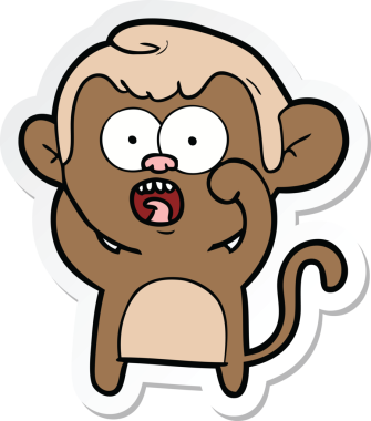 Bir insan tarafından çizilmiş bir karikatür çıkartması.