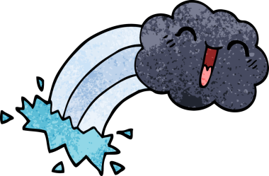 karikatür gökkuşağı yağmur bulutu bir insan tarafından çizildi