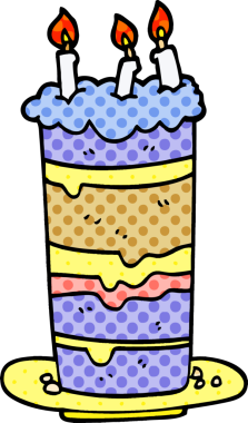 Bir insan tarafından çizilmiş karalama doğum günü pastası.