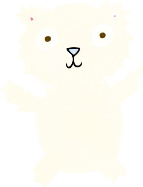 Bir insan tarafından çizilmiş kutup ayısı çizgi filmi.