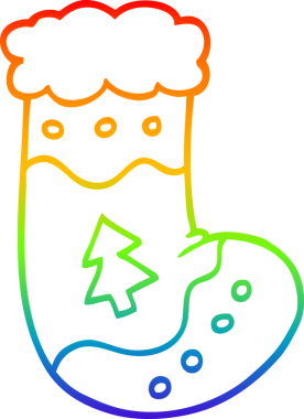 gökkuşağı gradyan çizgisi bir insan tarafından çizilmiş bir çizgi film Noel çorapları