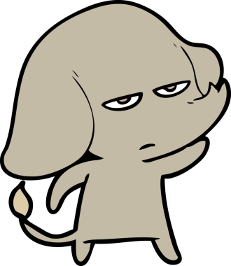 Bir insan tarafından çizilmiş kızgın bir fil.