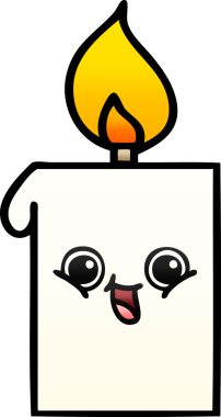 Bir insan tarafından çizilmiş yanan bir mumun gölgeli karikatürü.