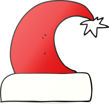 Bir insan tarafından çizilmiş serbest çizim Noel şapkası.