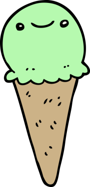 Bir insan tarafından çizilmiş karikatür dondurma.