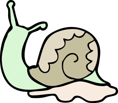 bir insan tarafından çizilmiş karikatür salyangozu