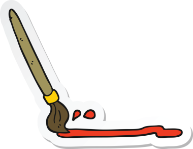 Bir insan tarafından çizilmiş bir karikatür fırçasının çıkartması.