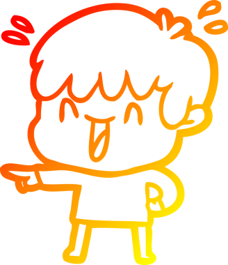 Bir insan tarafından çizilmiş gülen bir çizgi film karakteri çizimi