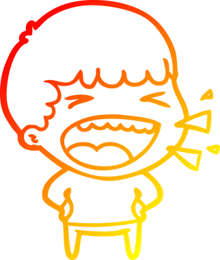 Bir insan tarafından çizilmiş gülen adamın sıcak çizgi çizimi.