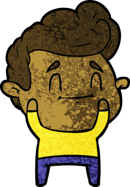 Bir insan tarafından çizilmiş mutlu çizgi film adamı.