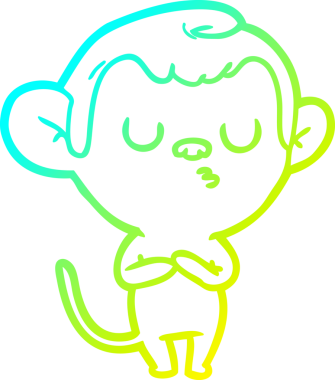 Bir insan tarafından çizilmiş bir çizgi maymun çizimi.