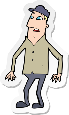 Bir insan tarafından çizilmiş bir karikatür çıkartması.