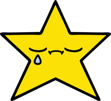 Bir insan tarafından çizilmiş altın yıldız karikatürü.