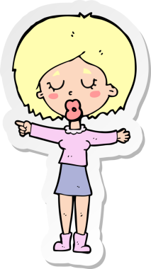 Bir insan tarafından çizilmiş bir karikatür çıkartması.