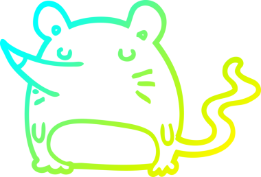 Bir insan tarafından çizilen çizgi film faresinin soğuk gradyan çizgisi.