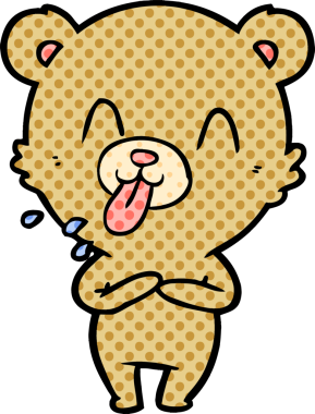 Bir insan tarafından çizilmiş kaba çizgi film ayısı.