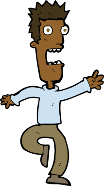 Bir insan tarafından çizilmiş çığlık atan adam çizgi filmi.