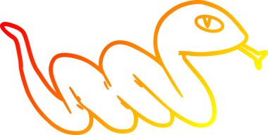 Bir insan tarafından çizilen sürünen yılanın sıcak çizgi çizimi