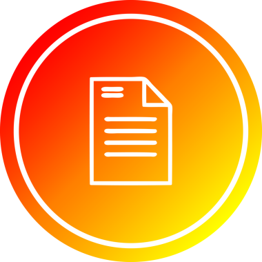 bir insan tarafından çizilen sıcak gradyan bitiş ile resmi belge dairesel simgesi